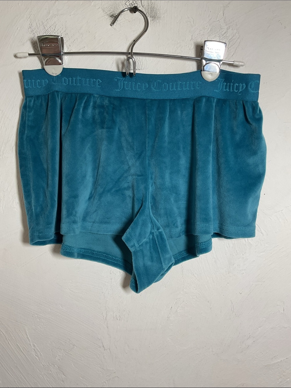 Juicy Couture Teal Velour Studded Metallic Logo Sleep Shorts Size S